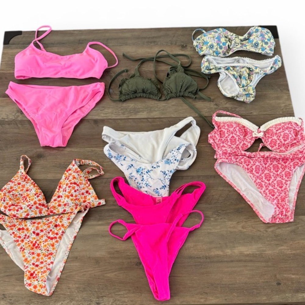 Mixed Women's Bikini Set Bundle - Pink, Floral, Olive, White